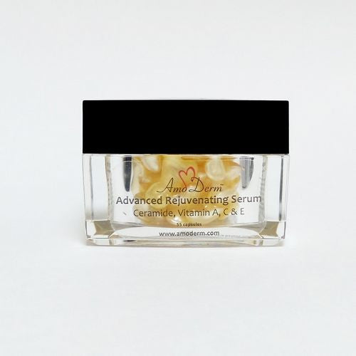 Advanced Rejuvenating Serum has a clinically-proven, intensive anti-aging and wrinkle-defying formula, containing Ceramide and a blend of natural ingredients including grape seed extract, orange blossom extract, Evening Primrose extract, and cucumber extract which provide essential vitamins to promote and maintain healthy and rejuvenated skin